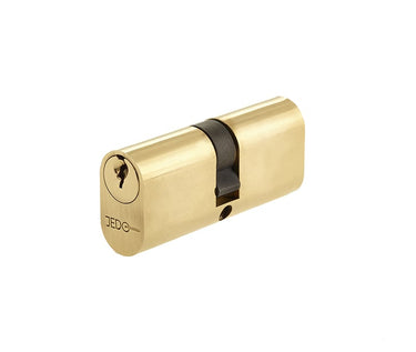 Frelan Hardware - Oval Profile Double Cylinders - 60mm; #finish_polished-brass