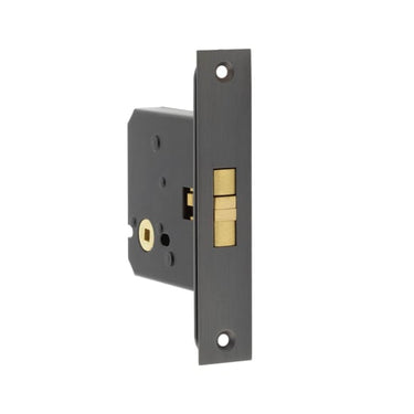 Frelan Hardware - Jedo Sliding Door Bathroom Lock - 77mm; #finish_dark-bronze