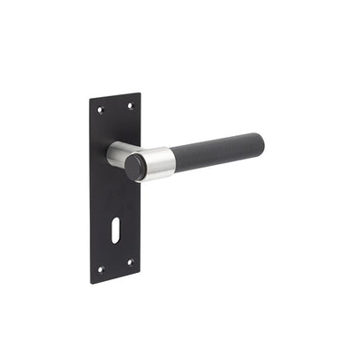 Frelan Hardware - Nero T-Bar Door Handles - Pair - Lock; #finish_black