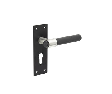Frelan Hardware - Nero T-Bar Door Handles - Pair - Euro Lock; #finish_black