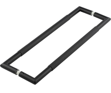 Frelan Hardware - Nero Mitred Pull Handle - 425mm - Pair - Back to Back; #finish_black