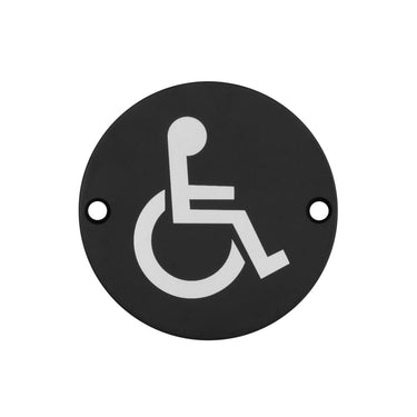 Frelan Hardware - Toilet Signs - Stainless Steel - Disabled; #finish_black