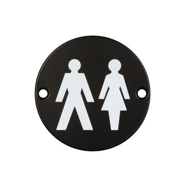 Frelan Hardware - Toilet Signs - Stainless Steel - Unisex; #finish_black