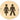 Frelan Hardware - Toilet Signs - Stainless Steel - Unisex; #finish_polished-brass