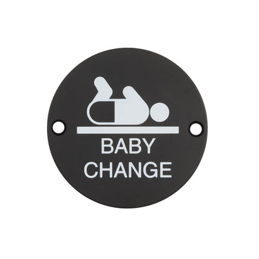 Frelan Hardware - Toilet Signs - Stainless Steel - Baby Change; #finish_black