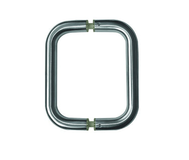 Frelan Hardware - D Shape Stainless Steel 304 Pull Handle - 425mm x 22mm dia. - Pair - Back to Back; #finish_satin-stainless-steel