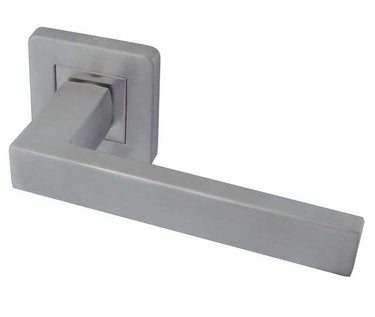 Frelan Hardware - Sirius Door Handles on Rose - Pair; #finish_satin-stainless-steel
