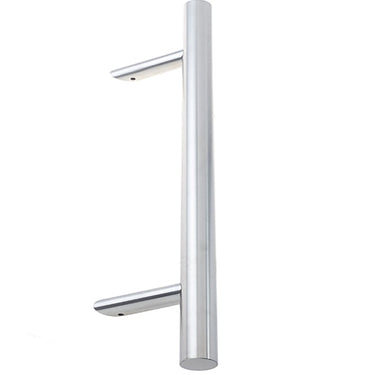 Frelan Hardware - Stainless Steel Cranked Pull Handle - Single - 1200mm; #finish_satin-stainless-steel