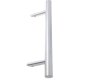 Frelan Hardware - Stainless Steel Cranked Pull Handle - Single - 1200mm; #finish_satin-stainless-steel