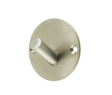 Frelan Hardware - Radius Plate Hooks - Single; #finish_satin-stainless-steel