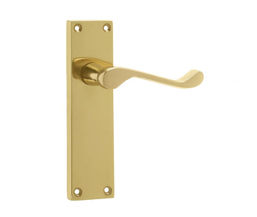 Frelan Hardware - Victorian Scroll Door Handles - Pair - Latch; #finish_polished-brass