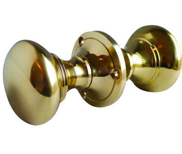 Frelan Hardware - Jedo Kontrax Rim Door Knobs - Pair; #finish_polished-brass