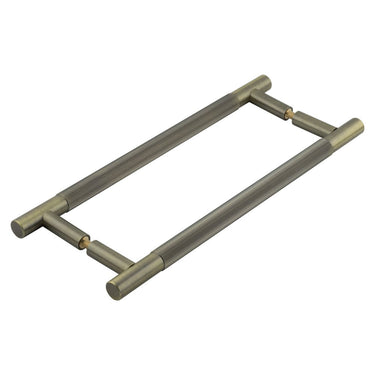 Frelan Hardware - Venice Linear Knurled Pull Handle - 300mm - Pair - Back to Back; #finish_antique-brass