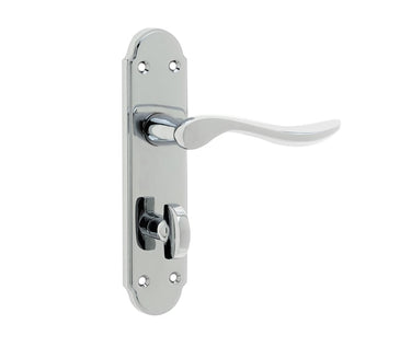 Frelan Hardware - Henley Suite Door Handles - Pair - Bathroom; #finish_polished-chrome