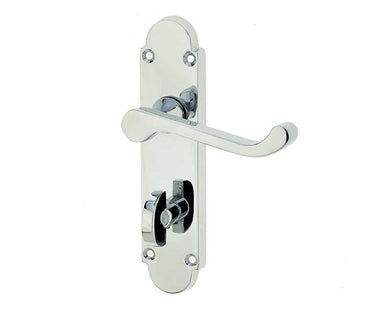 Frelan Hardware - Epsom Suite Door Handles - Pair - Bathroom; #finish_polished-chrome