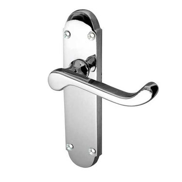 Frelan Hardware - Epsom Suite Door Handles - Pair - Latch; #finish_polished-chrome