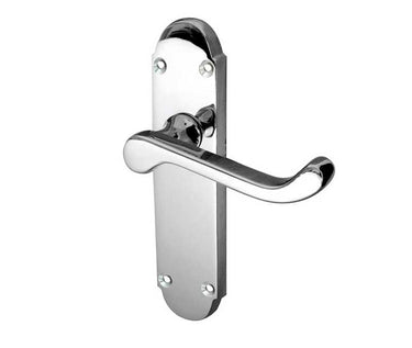 Frelan Hardware - Epsom Suite Door Handles - Pair - Latch; #finish_polished-chrome
