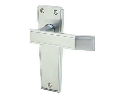 Frelan Hardware - Deco Suite Door Handles - Pair - Latch; #finish_satin-chrome