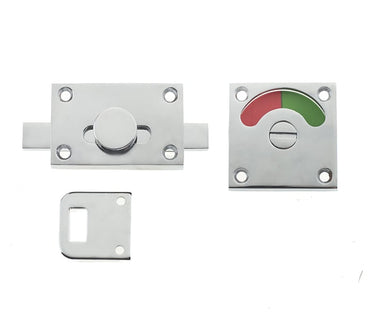 Frelan Hardware - Jedo Bathroom Indicator Bolt - 50mm x 50mm; #finish_polished-chrome