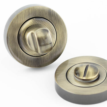 Frelan Hardware - Jedo Designer Turns & Releases - Round Rose - 50mm - No Indicator; #finish_antique-brass