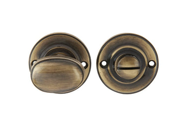 Frelan Hardware - Jedo Oval Ringed Turn & Release - 40mm; #finish_antique-brass