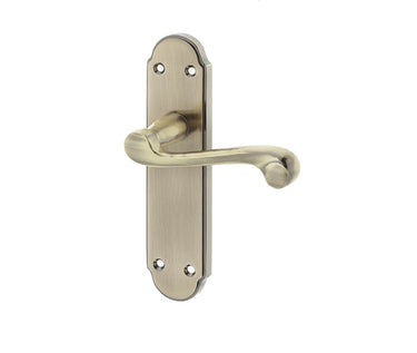Frelan Hardware - Marlow Suite Door Handles - Pair - Latch; #finish_antique-brass
