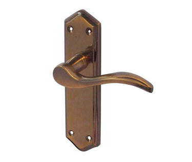 Frelan Hardware - Paris Suite Door Handles - Pair - Latch; #finish_antique-brass