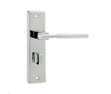 Frelan Hardware - Delta Suite Door Handles - Pair - Bathroom; #finish_polished-chrome