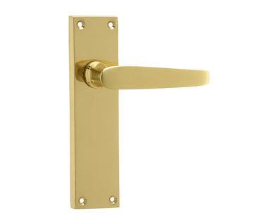 Frelan Hardware - Victorian Straight Door Handles - Pair - Latch; #finish_polished-brass