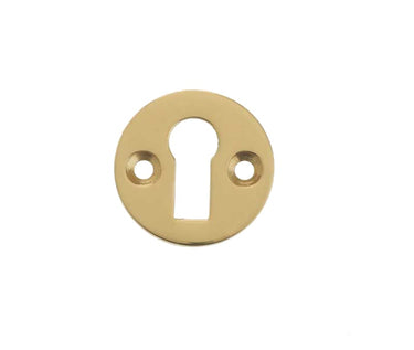 Frelan Hardware - Jedo Round Open Escutcheon - Standard Key; #finish_polished-brass
