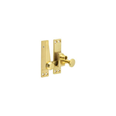 Frelan Hardware - Jedo Lockable Quadrant Sash Fasteners - 70mm x 20mm; #finish_polished-brass