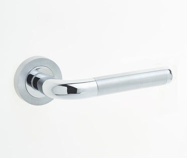 Frelan Hardware - Jedo Dual Range Twin Door Handles on Rose - Pair; #finish_polished-chrome-satin-chrome