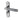 Frelan Hardware - Mitred Suite Door Handles - Pair - Bathroom; #finish_polished-chrome--satin-chrome