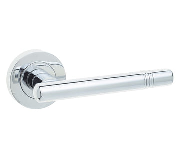 Frelan Hardware - Kudos Door Handles on Rose - Pair; #finish_polished-chrome
