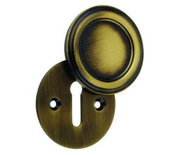 Frelan Hardware - Jedo Parisian Escutcheon - Covered - Standard Key; #finish_antique-brass