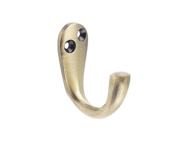 Frelan Hardware - Jedo Robe Hooks - Single (44mm); #finish_antique-brass