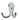 Frelan Hardware - Jedo Robe Hooks - Double (53mm); #finish_polished-chrome