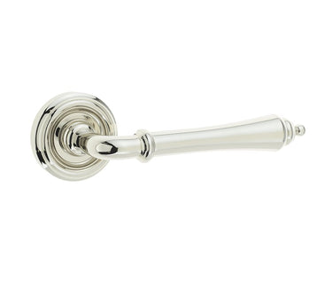 Frelan Hardware - Jedo Camille Door Handles on Rose - Pair; #finish_polished-nickel
