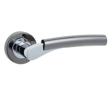 Frelan Hardware - Jedo Dual Arkus Door Handles on Rose - Pair; #finish_polished-chrome-polished-black-nickel