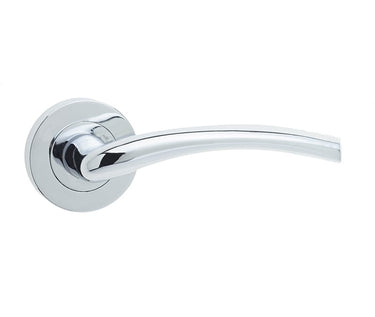 Frelan Hardware - Opal Door Handles on Rose - Pair; #finish_polished-chrome