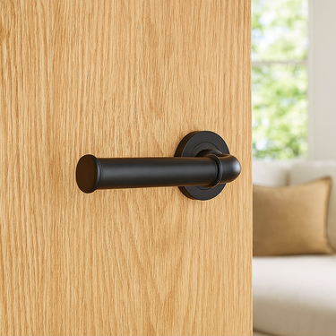Frelan Hardware - Jedo Classic Door Handles on Rose - Pair; #finish_black