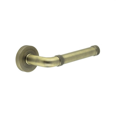 Frelan Hardware - Jedo Midtown Door Handles on Rose - Pair; #finish_antique-brass