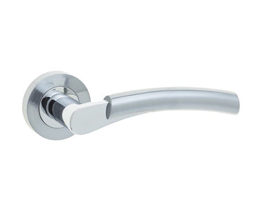 Frelan Hardware - Jedo Capri Door Handles on Rose  - Pair; #finish_polished-chrome-satin-chrome