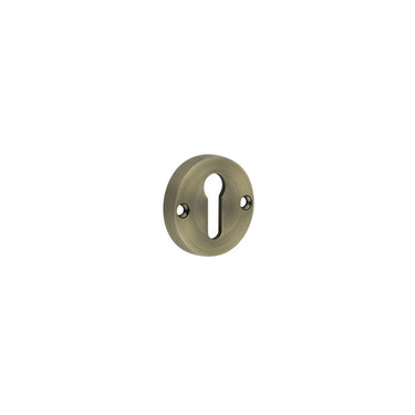 Frelan Hardware - Contemporary Escutcheons for Mortice Knobs - 32mm; #finish_antique-brass