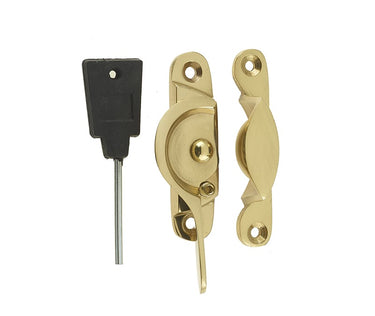 Frelan Hardware - Jedo Narrow Fitch Fasteners - 65mm - Lockable; #finish_polished-brass