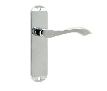 Frelan Hardware - Broadway Suite Door Handles - Pair - Latch; #finish_polished-chrome