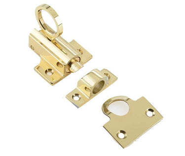 Frelan Hardware - Jedo Fanlight Catch - 63mm; #finish_polished-brass