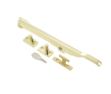 Frelan Hardware - Modern Casement Stays - Lockable; #finish_polished-brass