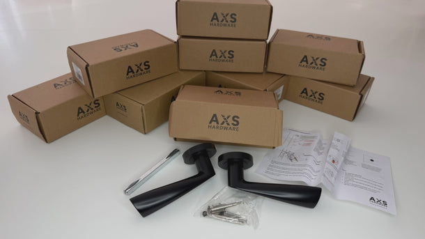 AXS Hardware - AXS Boston Door Handles on Rose - Pair; #finish_black